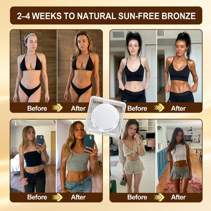 Hiskin® Sunless Instant Bronze Tanning Microneedle Patch (Just once a day) Visible Bronze Glow in 7 Days No UV, No Orange, No Streaks, No DHA, No Mess